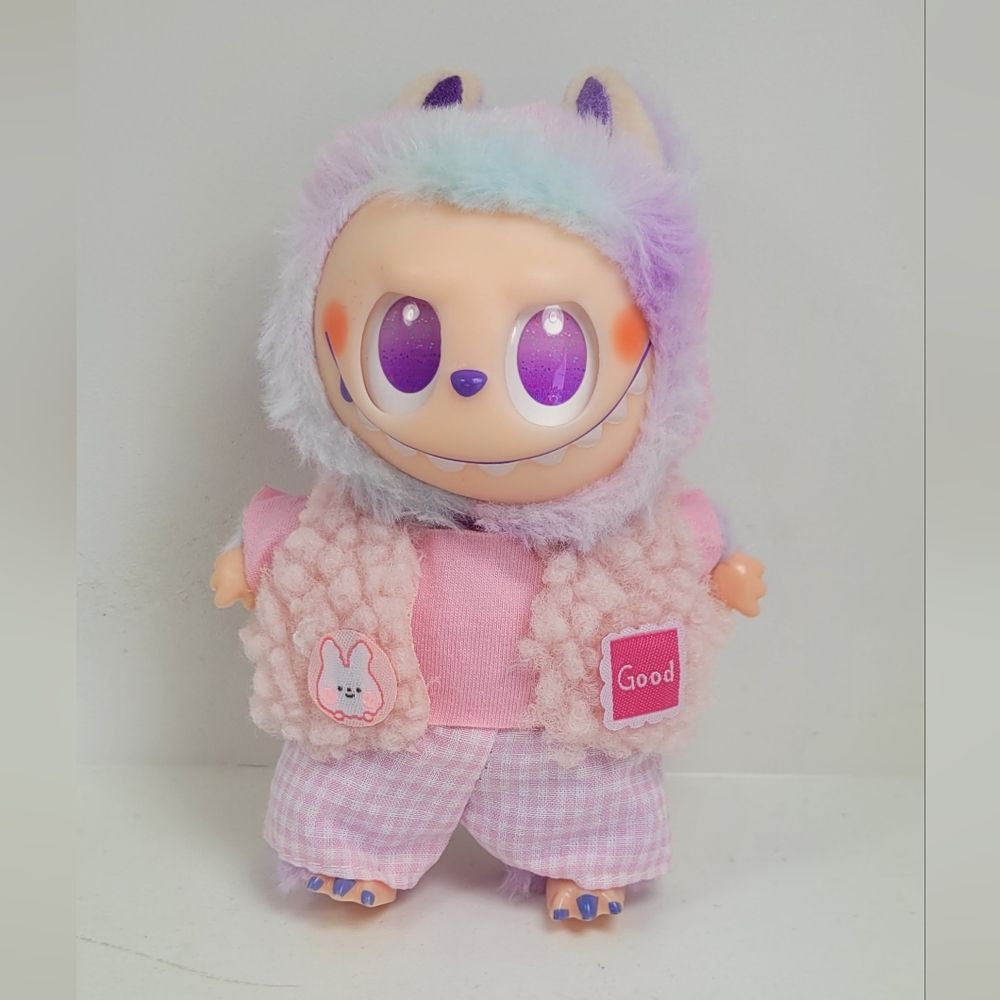 Cute Vest, Tee And Ginham Pats Set 3 Pcs No Doll
